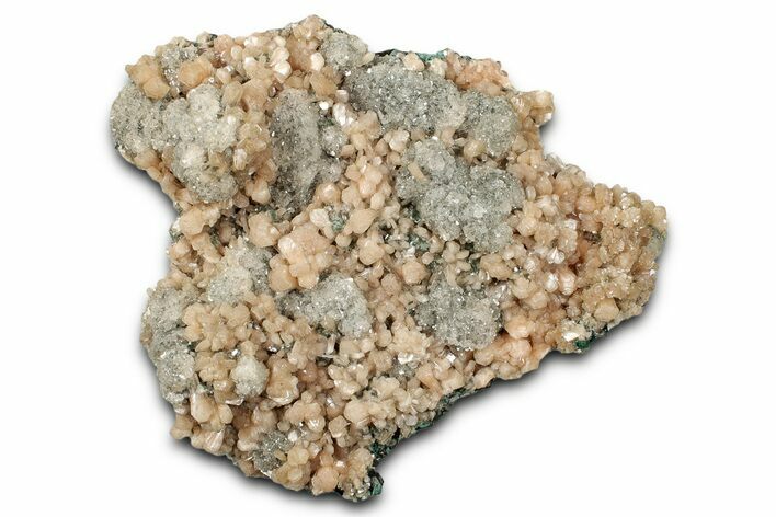 Peach Stilbite Crystals on Sparkling Heulandite - India #348258